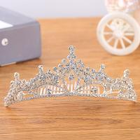 Bridal Tiaras Zinc Alloy silver color plated fashion jewelry & for woman & with rhinestone nickel lead & cadmium free Inner Approx 136mm Sold By PC