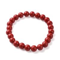 Gemstone Bracelets Cinnabar Round polished fashion jewelry & for woman red Length Approx 18 cm Sold By PC