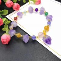 Bracelets quartz, améthyste, pour femme, couleurs mélangées, Longueur Environ 38 cm, Vendu par PC