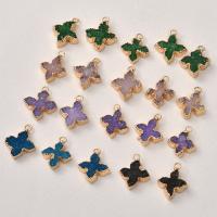 Quartz Gemstone Pendants, Four Leaf Clover, gold color plated, DIY, more colors for choice, 21x17mm, Sold By PC