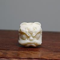 Perles bijoux en pierres gemmes, Pierre d'ivoire, lion, DIY, blanc, 17mm, Vendu par PC