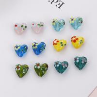 Spacer Beads Jewelry Lampwork Heart gold color plated DIY Sold By PC