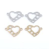 Stainless Steel Connector, 304 Stainless Steel, Heart, plated, DIY, more colors for choice, 17.20x12.10x0.90mm, 10PCs/Bag, Sold By Bag