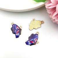 Tibetan Style Animal Pendants, Butterfly, DIY & enamel, more colors for choice, nickel, lead & cadmium free, 16x24mm, Sold By PC