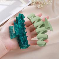 Clips de Garra, Hoja de acetato, hecho a mano, 2 piezas & diverso tamaño para la opción & para mujer, verde, Vendido por Set