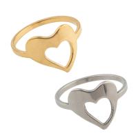 Edelstahl Ringe, 304 Edelstahl, Herz, plattiert, unisex, keine, Größe:6.5, verkauft von PC