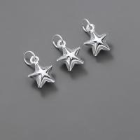 925 Sterling Silver Pendant, Star, polished, DIY, silver color, 12.50x10x5.20mm, Sold By PC