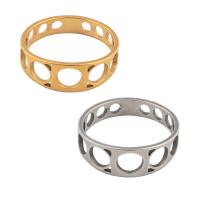 Rustfrit stål fingre Ringe, 304 rustfrit stål, forgyldt, Unisex, flere farver til valg, Størrelse:6.5, Solgt af PC