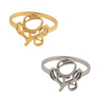 Stainless Steel Finger Ring, 304 Stainless Steel, Flower, plated, Unisex, more colors for choice, US Ring Size:6.5, Sold By PC