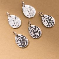 925 Sterling Silver Pendant Wheat Antique finish DIY Sold By PC