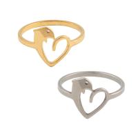 Stainless Steel Finger Ring, 304 Stainless Steel, Heart, plated, Unisex, more colors for choice, US Ring Size:6.5, Sold By PC