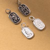 925 Sterling Silver Pendant, Antique finish, DIY, more colors for choice, 15x9x2mm, Sold By PC