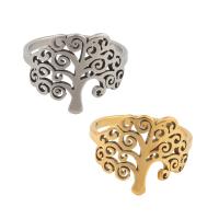 Stainless Steel Finger Ring, 304 Stainless Steel, Tree, plated, Unisex, more colors for choice, US Ring Size:6.5, Sold By PC