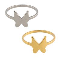 Stainless Steel Finger Ring, 304 Stainless Steel, Butterfly, plated, Unisex, more colors for choice, US Ring Size:6.5, Sold By PC