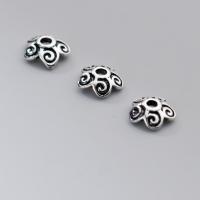 925 Sterling Silver Bead Cap, petals, polished, DIY, original color, 6mm, Hole:Approx 1.3mm, Sold By PC