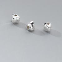 925 Sterling Silver Beads, Triangle, plated, DIY, silver color, Hole:Approx 0.9mm, Sold By PC