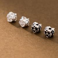 925 Sterling Silber Perlen, Rose, plattiert, DIY, keine, Bohrung:ca. 1.8mm, verkauft von PC
