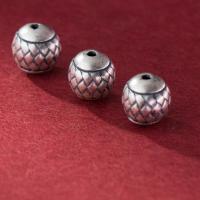 925 Sterling Silber Perlen, rund, plattiert, DIY, originale Farbe, 10mm, Bohrung:ca. 1.9mm, verkauft von PC