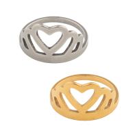 Rustfrit stål fingre Ringe, 304 rustfrit stål, Heart, forgyldt, Unisex, flere farver til valg, Størrelse:6.5, Solgt af PC