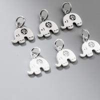 925 Sterling Silver Pendant, Elephant, plated, DIY, more colors for choice, 11.50x11.50x1.10mm, Sold By PC