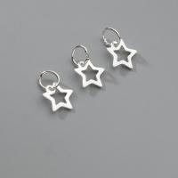925 Sterling Silver Pendant Star polished DIY silver color Sold By PC