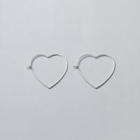 925 Sterling Silver Hoop Earrings fashion jewelry nickel lead & cadmium free 30mm 0.7mm Sold By Pair