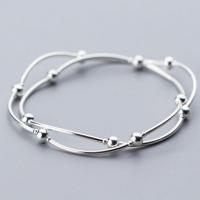 925 Sterling Silver Bangle Bracelet, fashion jewelry & for woman, nickel, lead & cadmium free, 44cm,0.6x0.2cm, Sold By PC