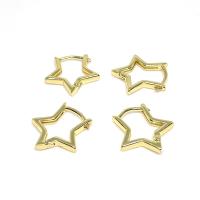 Brass Hoop Earring Star plated fashion jewelry & for woman Sold By Bag