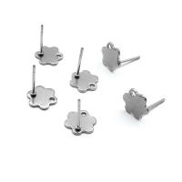 Stainless Steel Earring Stud Component 304 Stainless Steel Flower Vacuum Ion Plating DIY 9mm Approx 1mm Sold By Bag