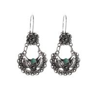 Zinc Alloy Drop Earrings antique silver color plated Bohemian style & for woman nickel lead & cadmium free Sold By Pair