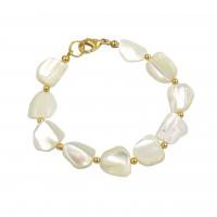 Shell Jewelry Bracelet, with Brass, gold color plated, fashion jewelry & for woman, 3x3mm,13-15mm, Length:Approx 200 mm, Sold By PC