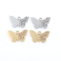 Stainless Steel Animal Pendants, 304 Stainless Steel, Butterfly, plated, DIY, more colors for choice, 15.80x9.80x0.90mm, 10PCs/Bag, Sold By Bag