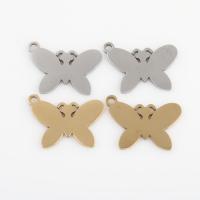 Stainless Steel Animal Pendants, 304 Stainless Steel, Butterfly, plated, DIY, more colors for choice, 17x12.30x0.90mm, 10PCs/Bag, Sold By Bag
