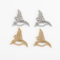 Stainless Steel Animal Pendants, 304 Stainless Steel, Bird, plated, DIY, more colors for choice, 15.50x13.90x0.90mm, 10PCs/Bag, Sold By Bag