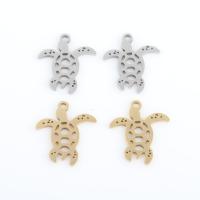 Stainless Steel Animal Pendants 304 Stainless Steel Turtle plated DIY Sold By Bag