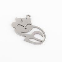 Stainless Steel Animal Pendants 304 Stainless Steel Cat plated DIY Sold By Bag