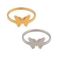 Edelstahl Ringe, 304 Edelstahl, Schmetterling, plattiert, unisex, keine, Größe:6.5, verkauft von PC