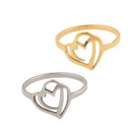 Edelstahl Ringe, 304 Edelstahl, Herz, plattiert, unisex, keine, Größe:6.5, verkauft von PC