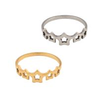 Stainless Steel Finger Ring, 304 Stainless Steel, Star, plated, Unisex, more colors for choice, US Ring Size:6.5, Sold By PC
