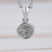 925 Sterling Silver Necklaces, with 5CM extender chain, plated, micro pave rhinestone & for woman, silver color, Length:Approx 40 cm, Sold By PC