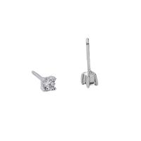 925 Sterling Silver Stud Earrings with Moissanite plated for woman silver color 5mm Sold By Pair