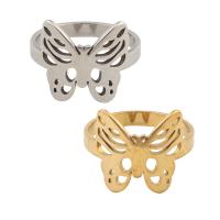 Stainless Steel Finger Ring, 304 Stainless Steel, Butterfly, plated, Unisex, more colors for choice, US Ring Size:6.5, Sold By PC
