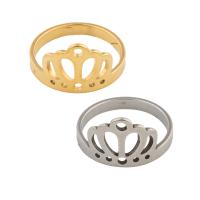 Rustfrit stål fingre Ringe, 304 rustfrit stål, Crown, forgyldt, Unisex, flere farver til valg, Størrelse:6.5, Solgt af PC