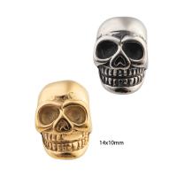 Stainless Steel Large Hole Beads, 304 Stainless Steel, Skull, plated, DIY, more colors for choice, 14x10x10mm, Hole:Approx 4mm, 20PCs/Lot, Sold By Lot