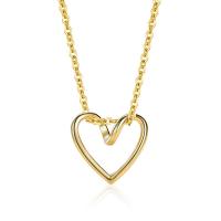 925 Sterling Silver Necklaces with 5CM extender chain Heart polished fashion jewelry & for woman Length Approx 40 cm Sold By PC