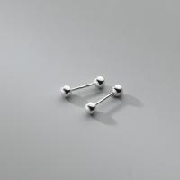 925 Sterling Silver Stud Earrings, fashion jewelry & DIY & different size for choice, nickel, lead & cadmium free, Sold By Pair