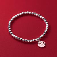 Sterling Silver Βραχιόλια, 925 ασημένιο ασήμι, κοσμήματα μόδας, νικέλιο, μόλυβδο και κάδμιο ελεύθεροι, 17cm,1.1cm, Sold Με PC