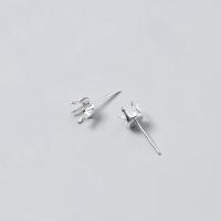 925 Sterling Silver Stud Earrings, fashion jewelry & different size for choice, nickel, lead & cadmium free, Sold By Pair