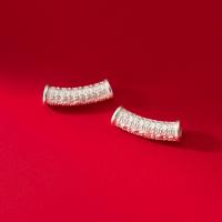 Argent sterling 925 perles tube incurvé, bijoux de mode & DIY, plus de couleurs à choisir, protéger l'environnement, sans nickel, plomb et cadmium, 6x20mm,3.3mm, Vendu par PC