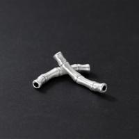 925er Sterling Silber gebogene Rohr Perlen, Modeschmuck & DIY, frei von Nickel, Blei & Kadmium, 5.8x39mm,2.6mm, verkauft von PC